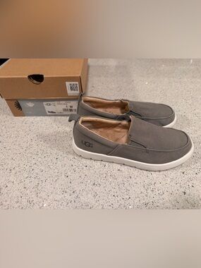 UGG Grey Slip-On Canvas Loafers Size 1